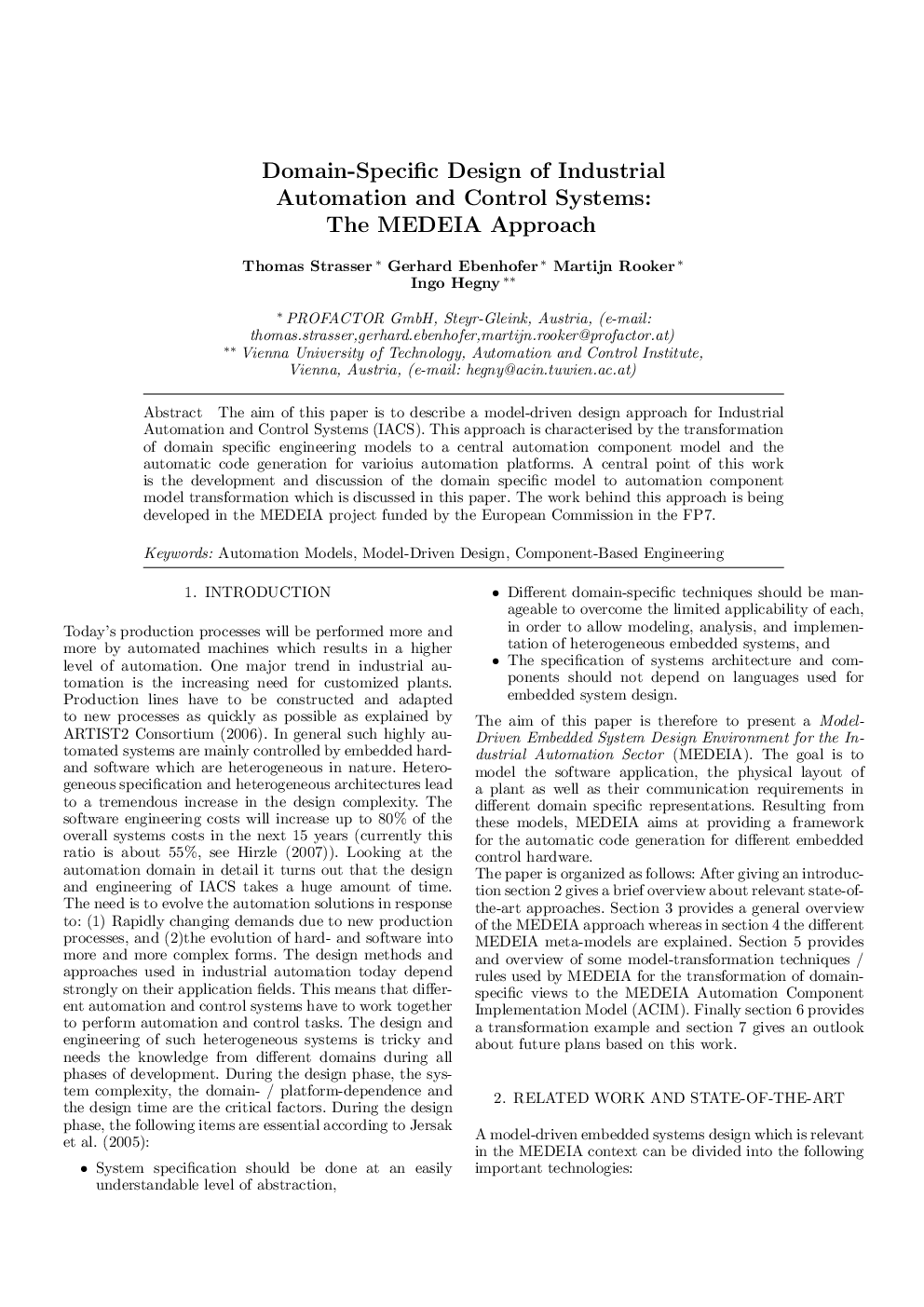 Domain-Specific Design of Industrial Automation and Control Systems: The MEDEIA Approach
