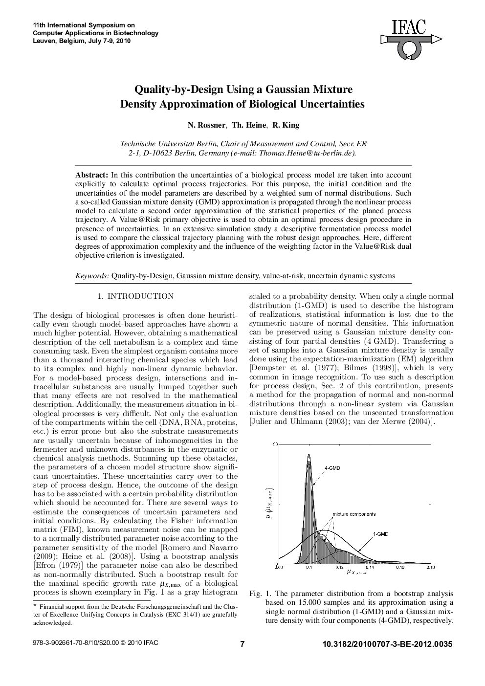 Quality-by-Design Using a Gaussian Mixture Density Approximation of Biological Uncertainties