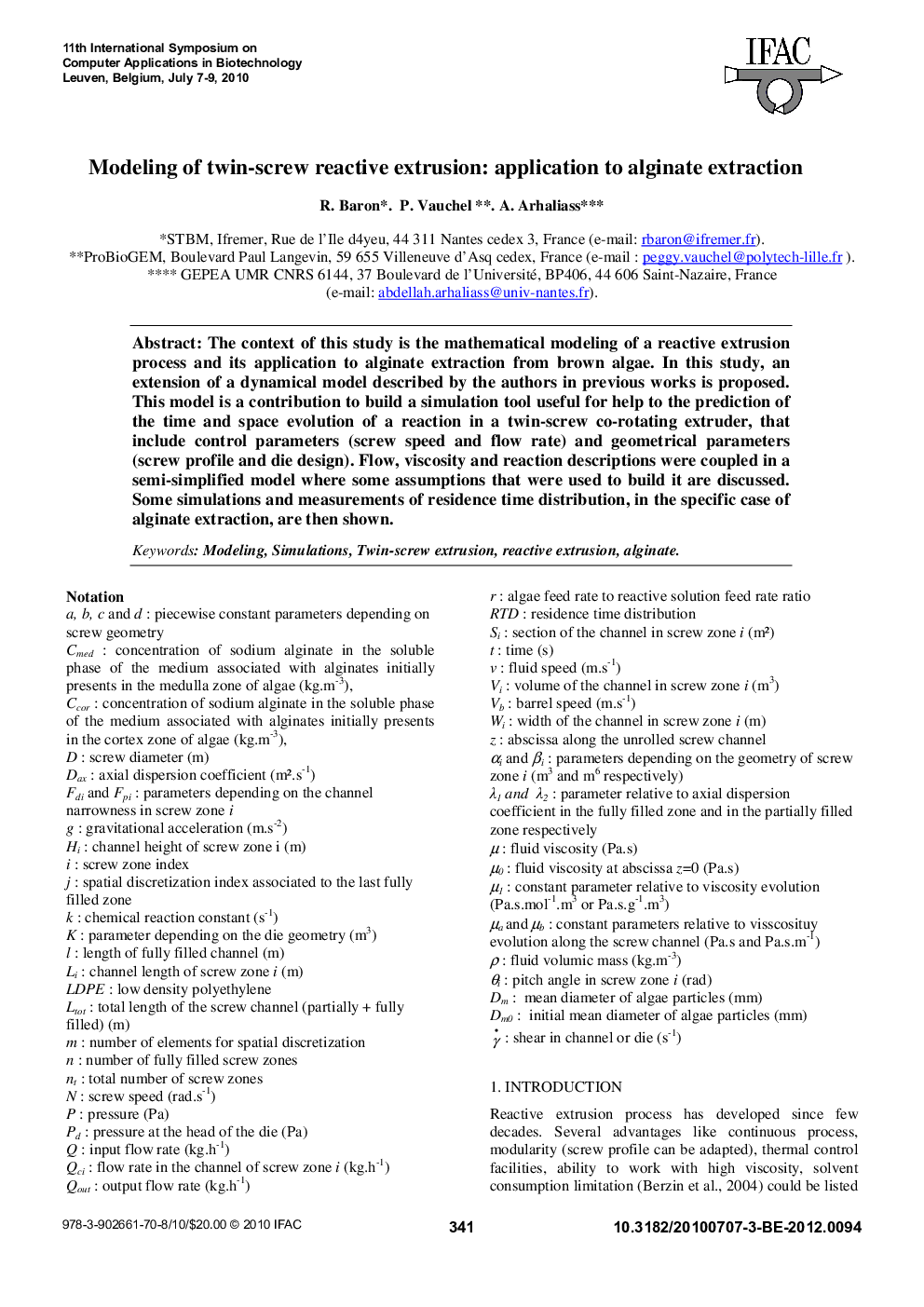 Modeling of twin-screw reactive extrusion: application to alginate extraction
