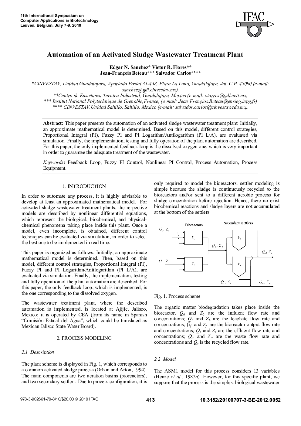 Automation of an Activated Sludge Wastewater Treatment Plant
