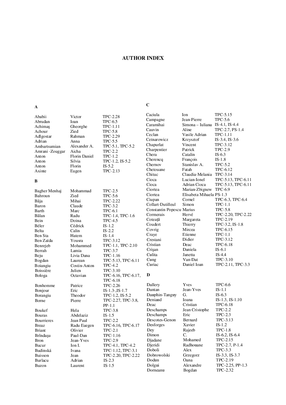 Author Index
