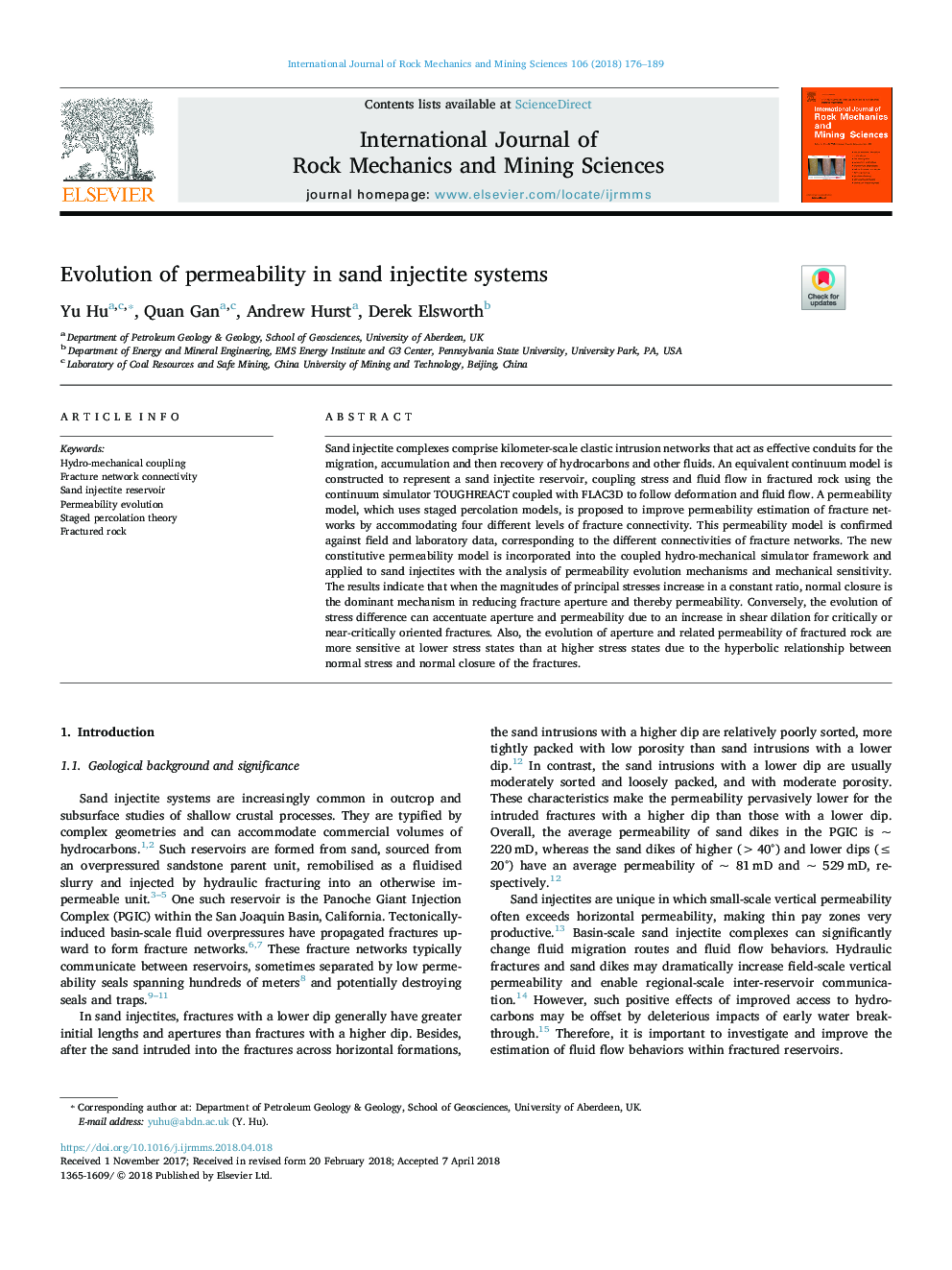 Evolution of permeability in sand injectite systems