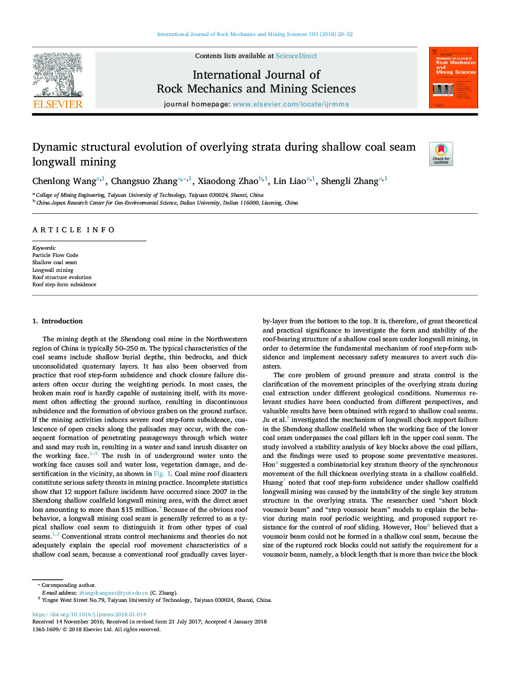 Dynamic structural evolution of overlying strata during shallow coal seam longwall mining