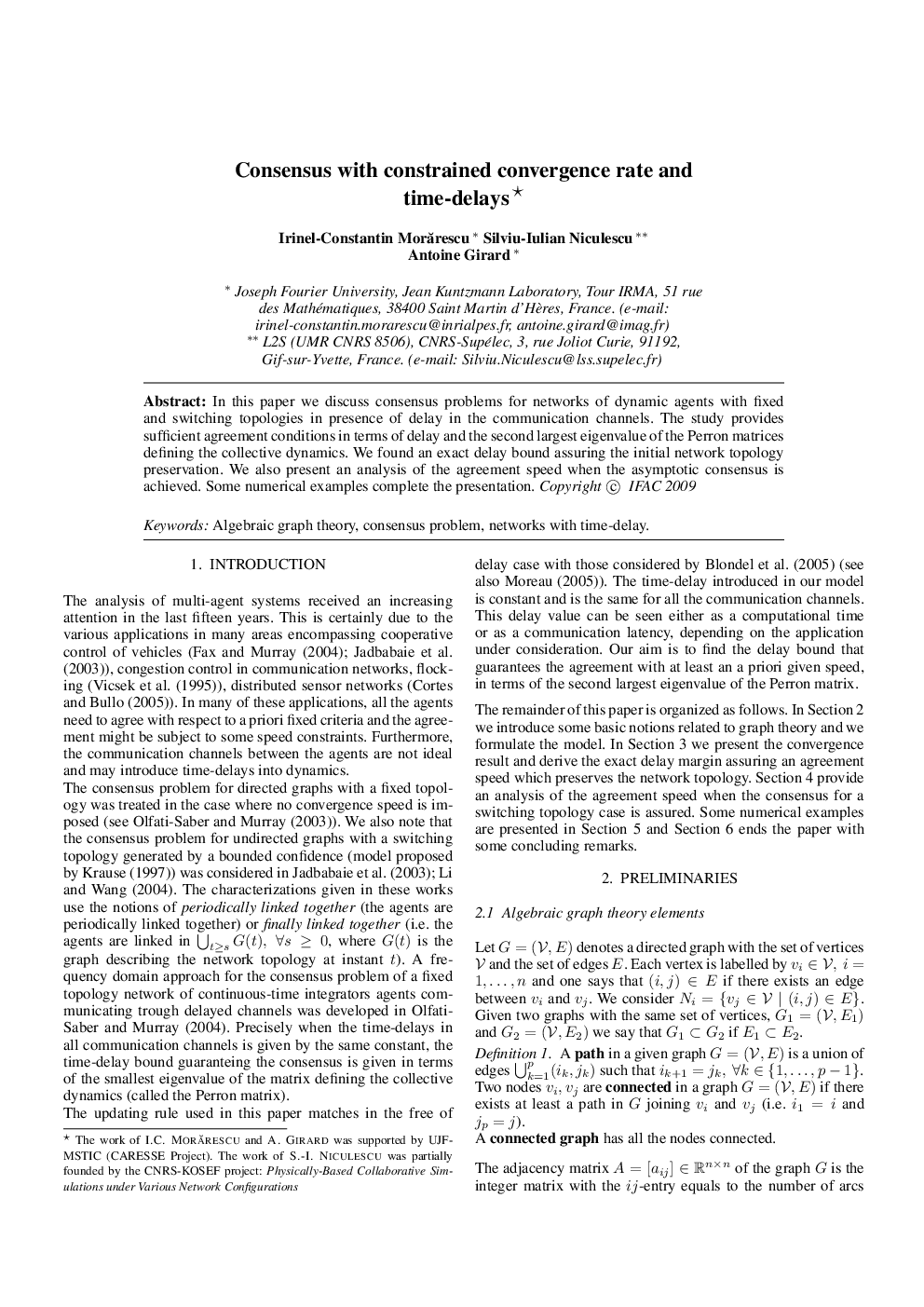 Consensus with constrained convergence rate and time-delays 