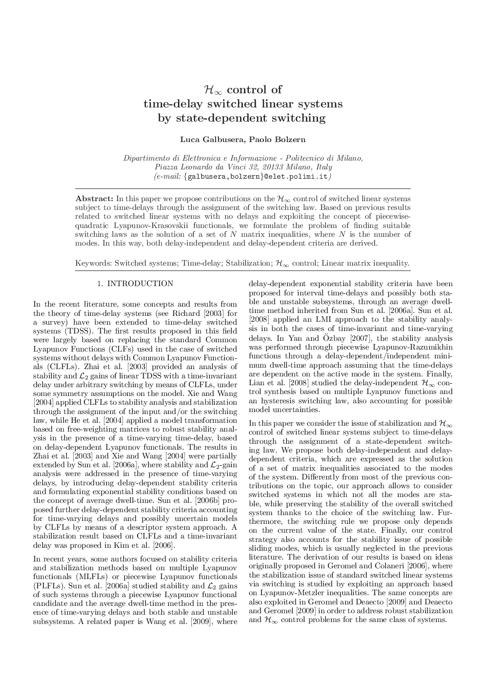 H∞ control of time-delay switched linear systems by state-dependent switching