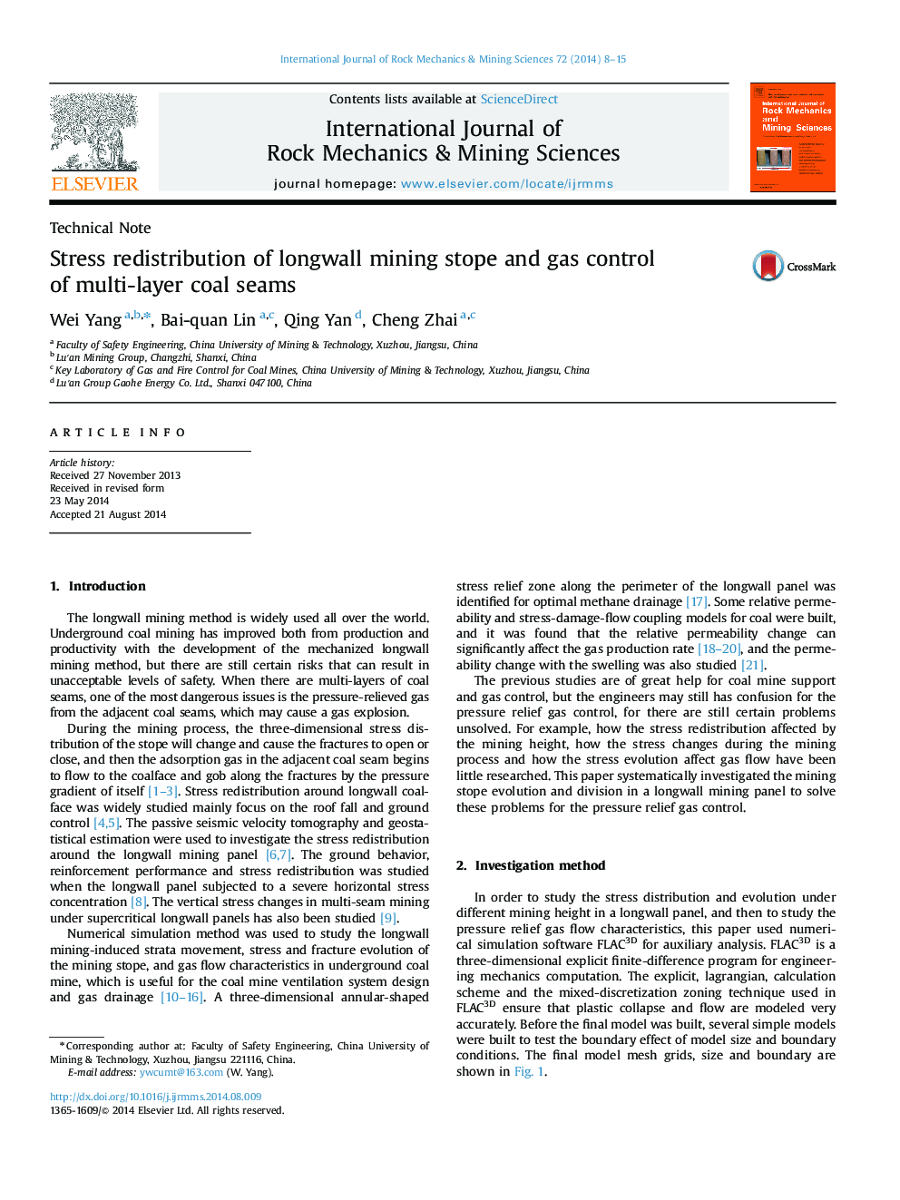 Stress redistribution of longwall mining stope and gas control of multi-layer coal seams