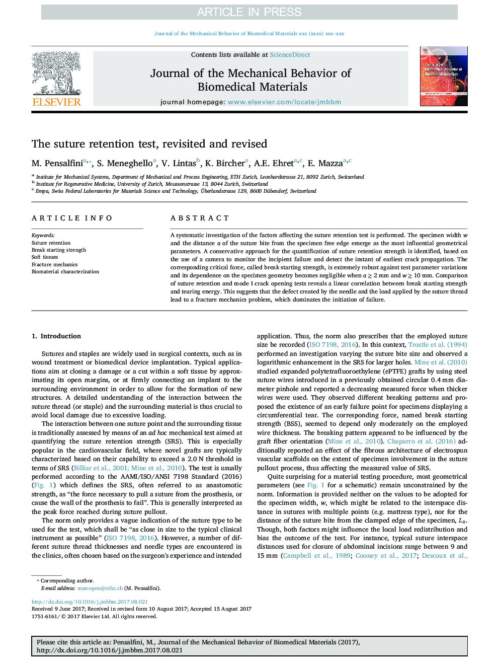 The suture retention test, revisited and revised