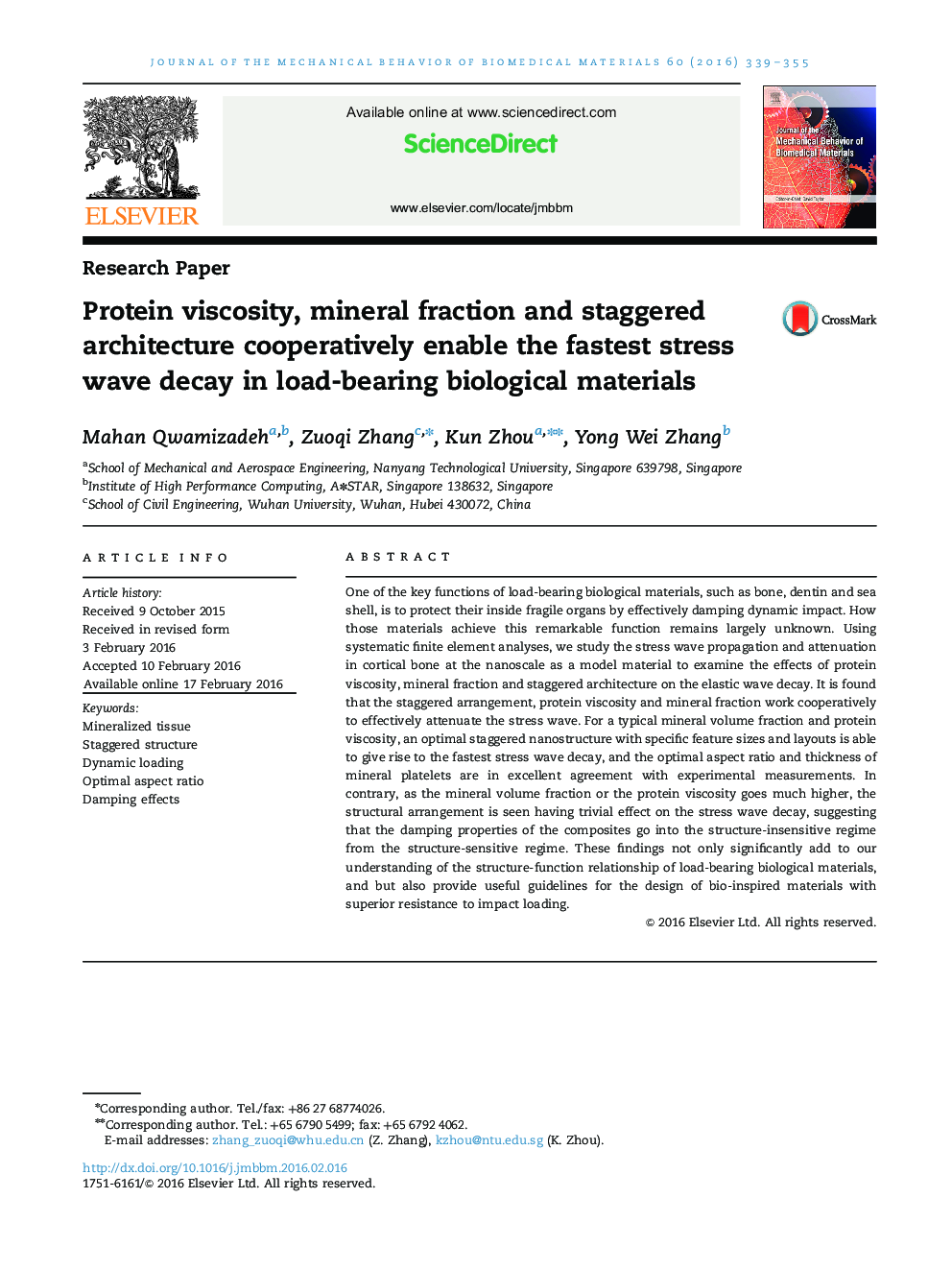 Protein viscosity, mineral fraction and staggered architecture cooperatively enable the fastest stress wave decay in load-bearing biological materials