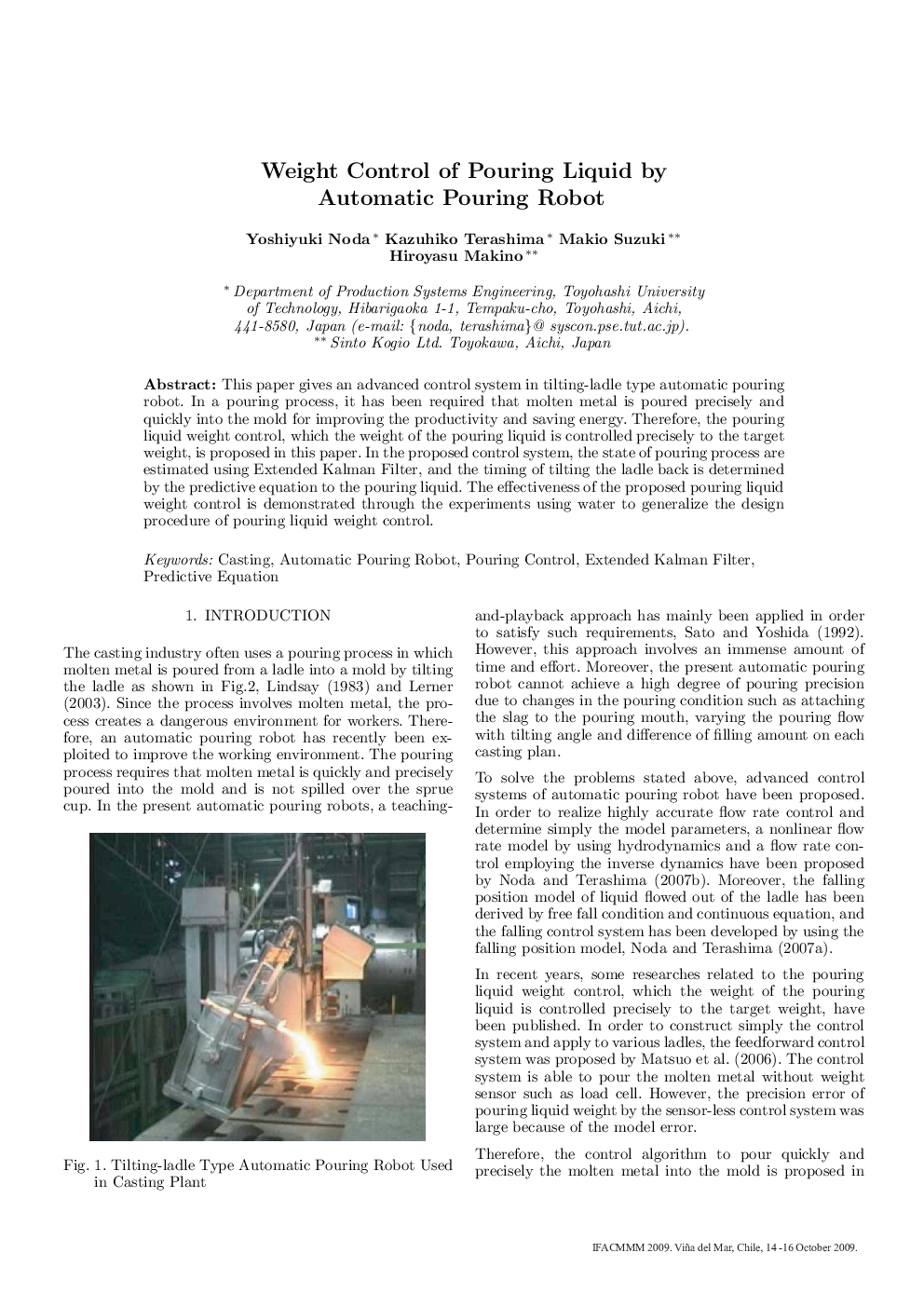 Weight Control of Pouring Liquid by Automatic Pouring Robot