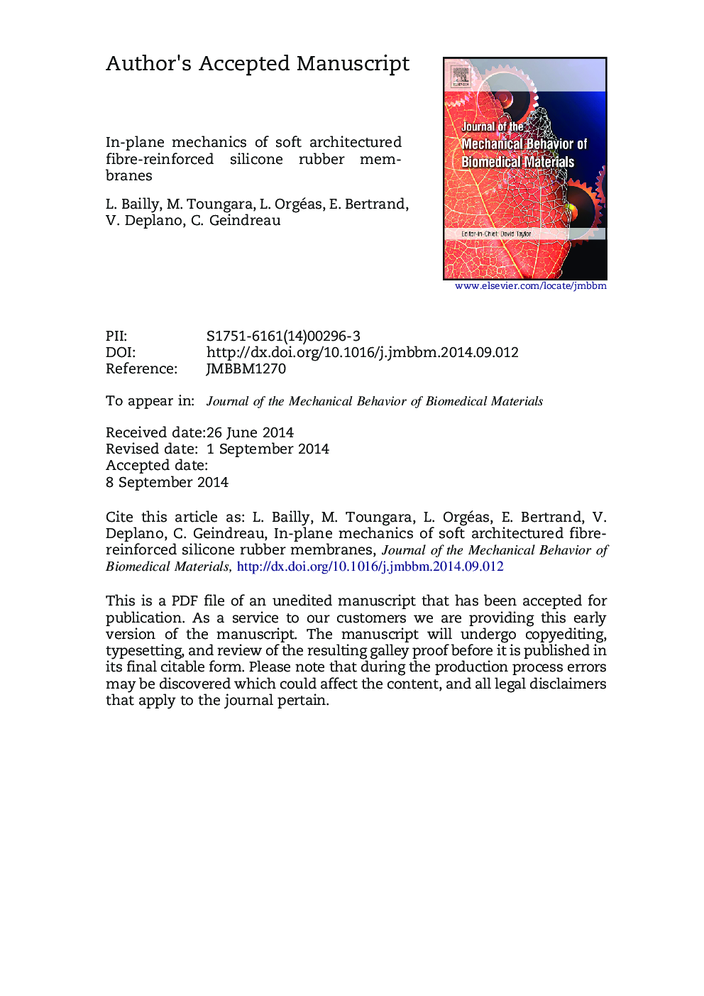 In-plane mechanics of soft architectured fibre-reinforced silicone rubber membranes