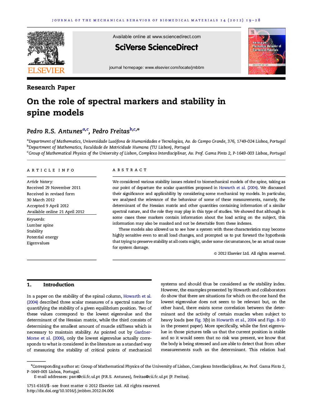 On the role of spectral markers and stability in spine models