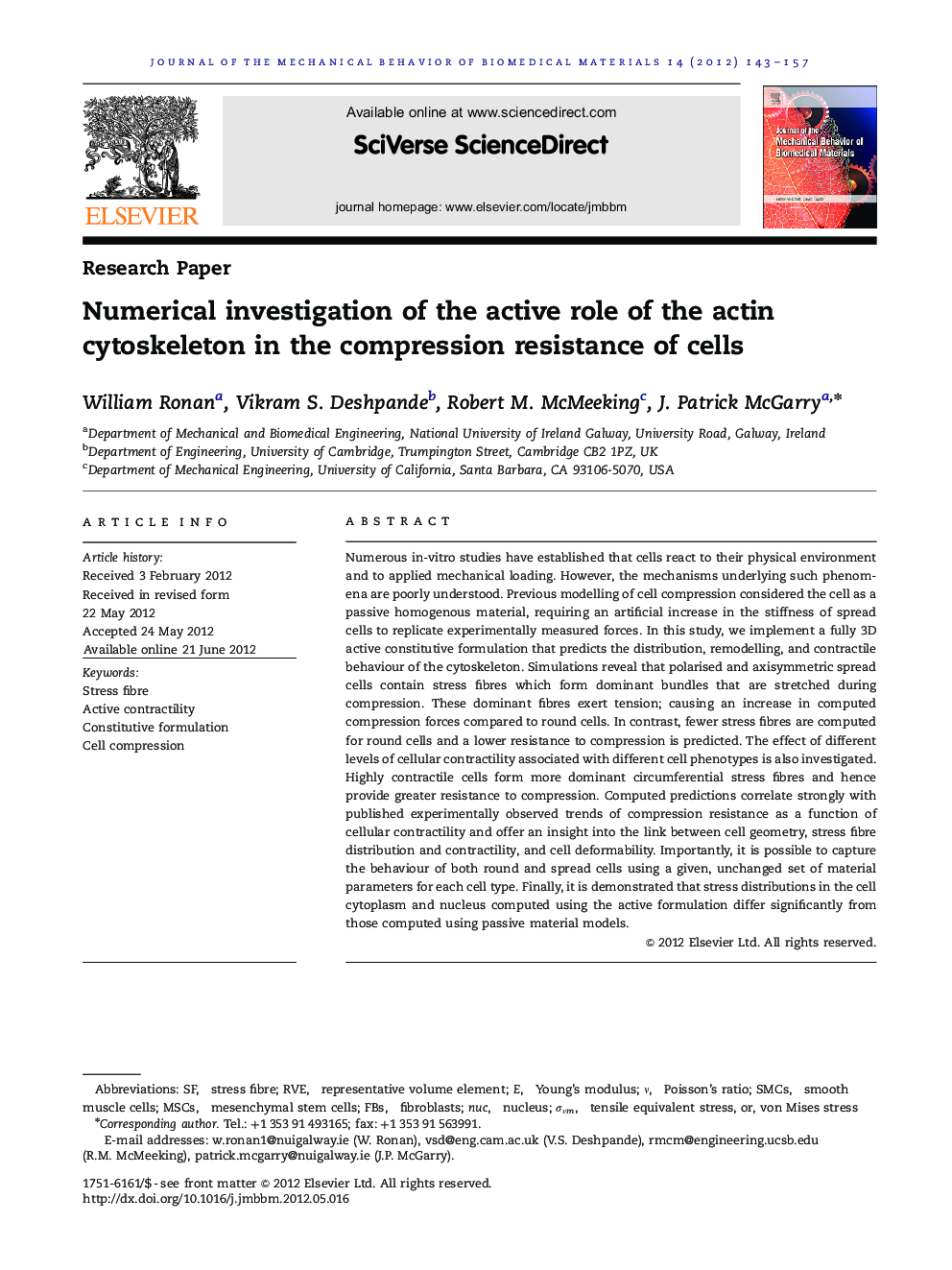 Numerical investigation of the active role of the actin cytoskeleton in the compression resistance of cells