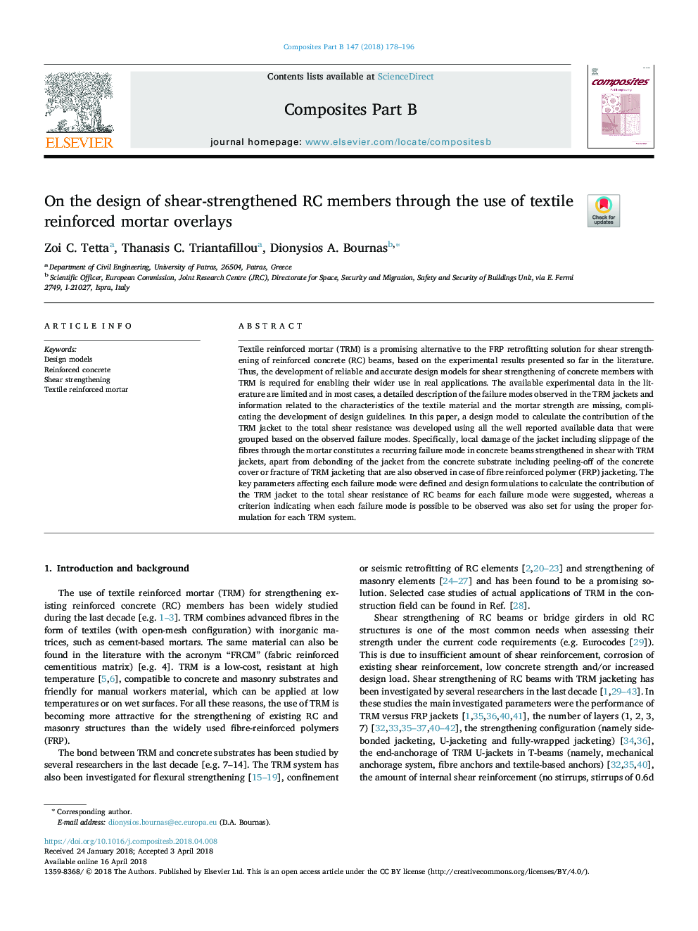 On the design of shear-strengthened RC members through the use of textile reinforced mortar overlays