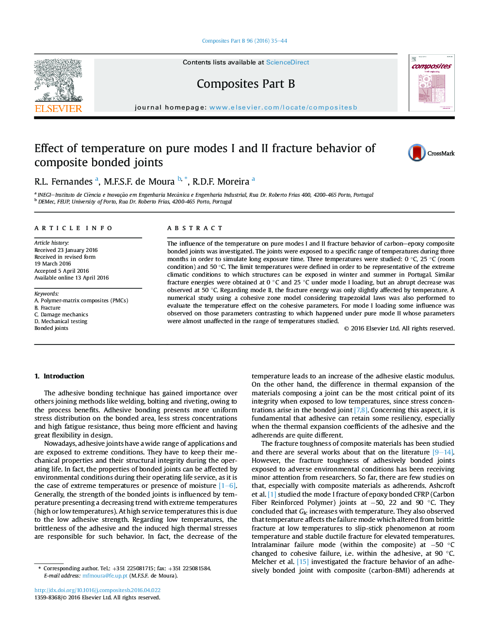 Effect of temperature on pure modes I and II fracture behavior of composite bonded joints