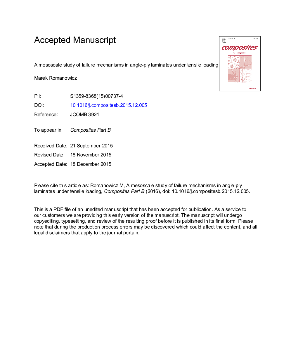 A mesoscale study of failure mechanisms in angle-ply laminates under tensile loading