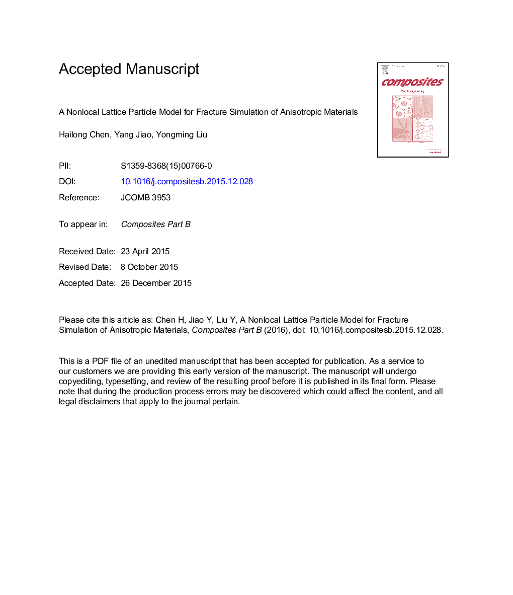 A nonlocal lattice particle model for fracture simulation of anisotropic materials