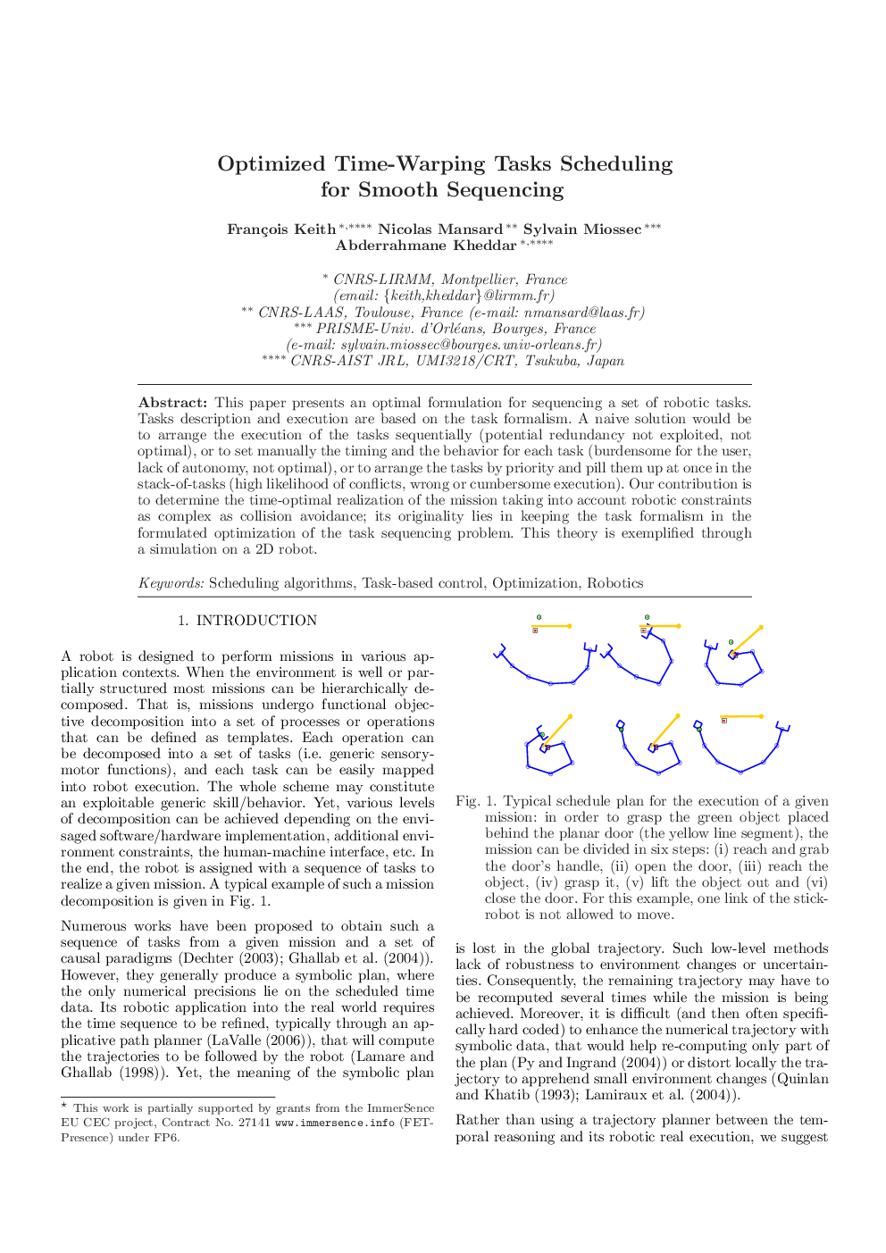 Optimized Time-Warping Tasks Scheduling for Smooth Sequencing 
