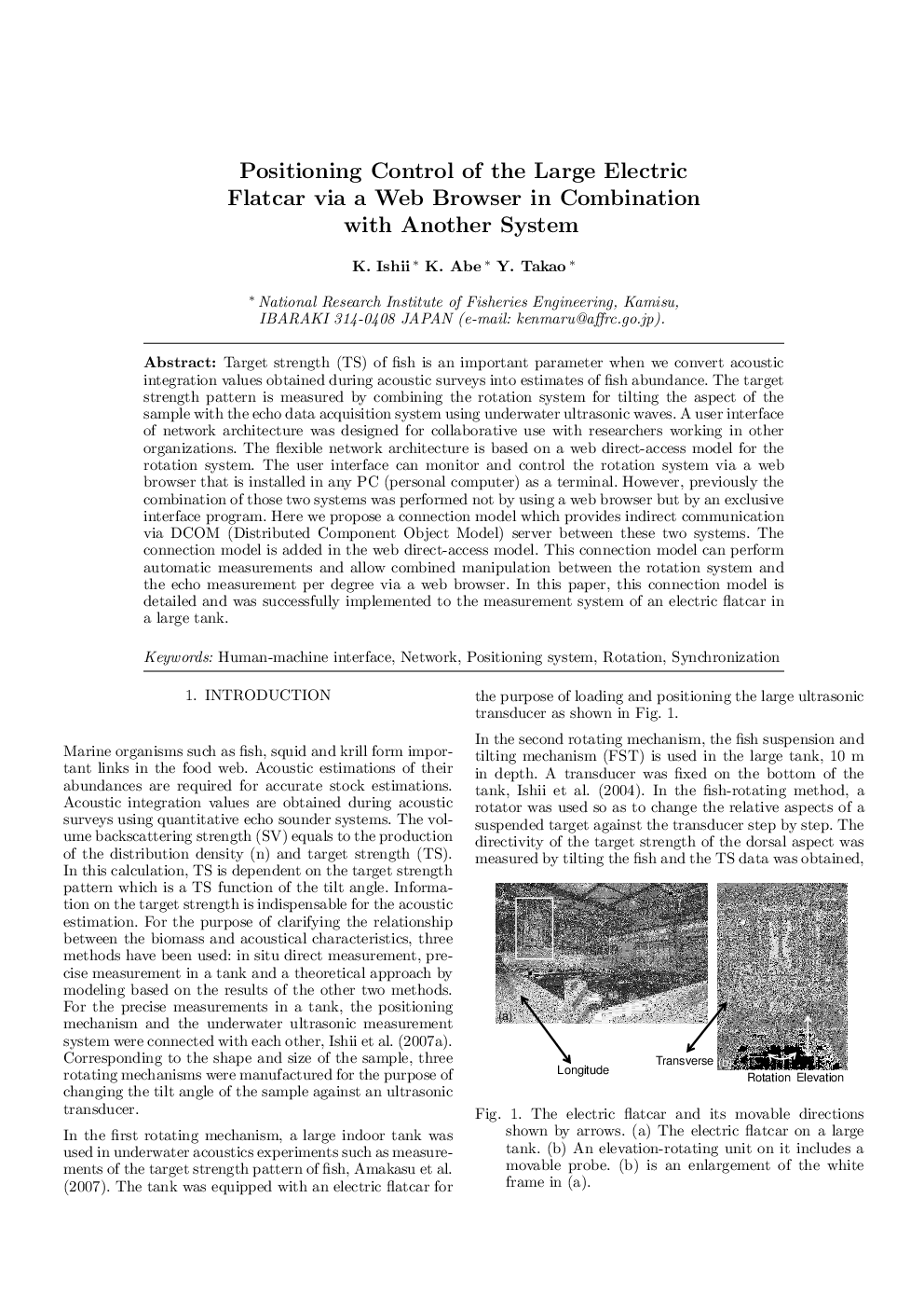 Positioning Control of the Large Electric Flatcar via a Web Browser in Combination with Another System