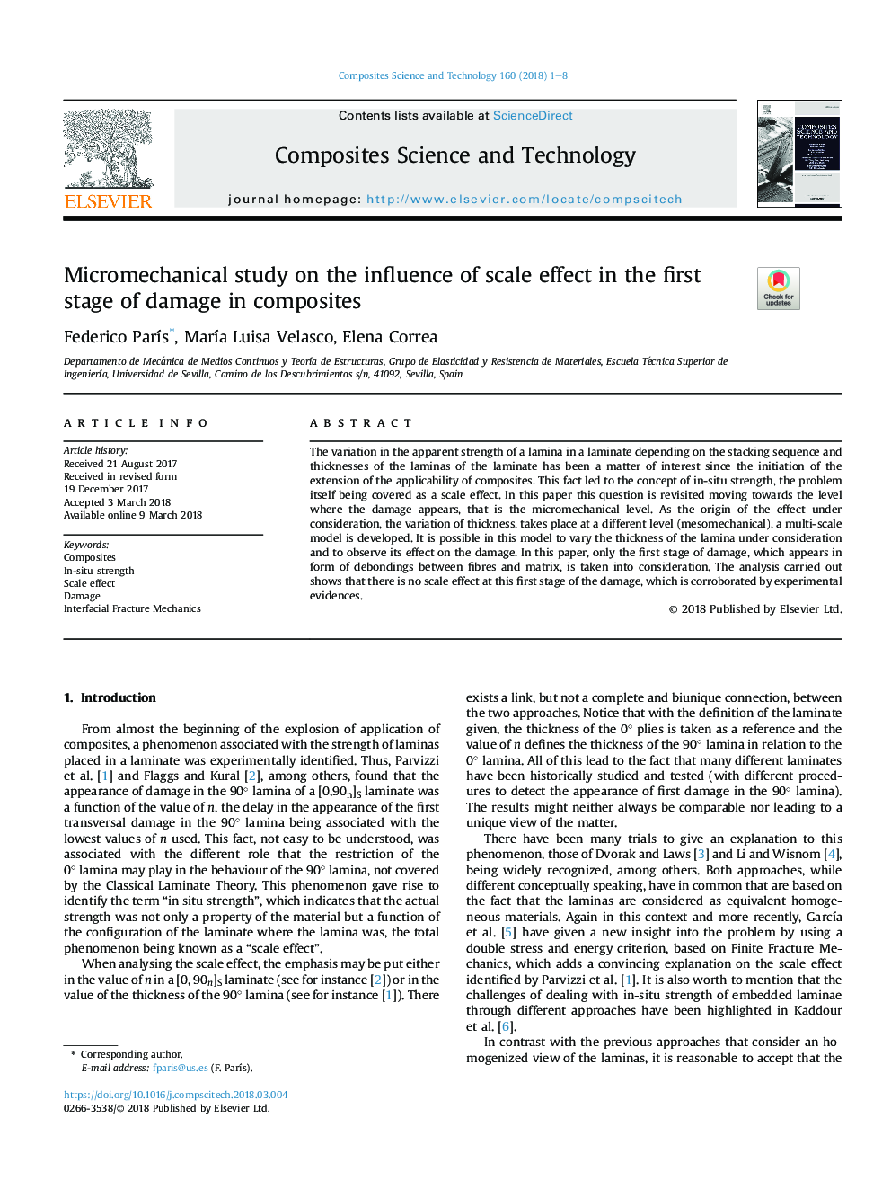 Micromechanical study on the influence of scale effect in the first stage of damage in composites
