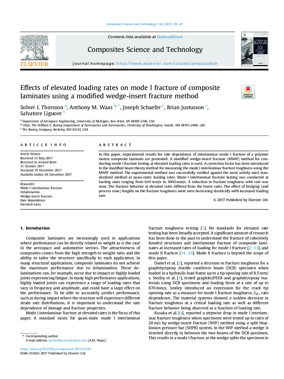 Effects of elevated loading rates on mode I fracture of composite laminates using a modified wedge-insert fracture method