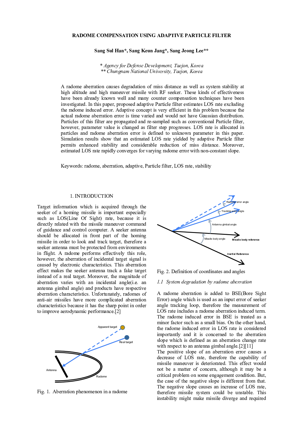 RADOME COMPENSATION USING ADAPTIVE PARTICLE FILTER