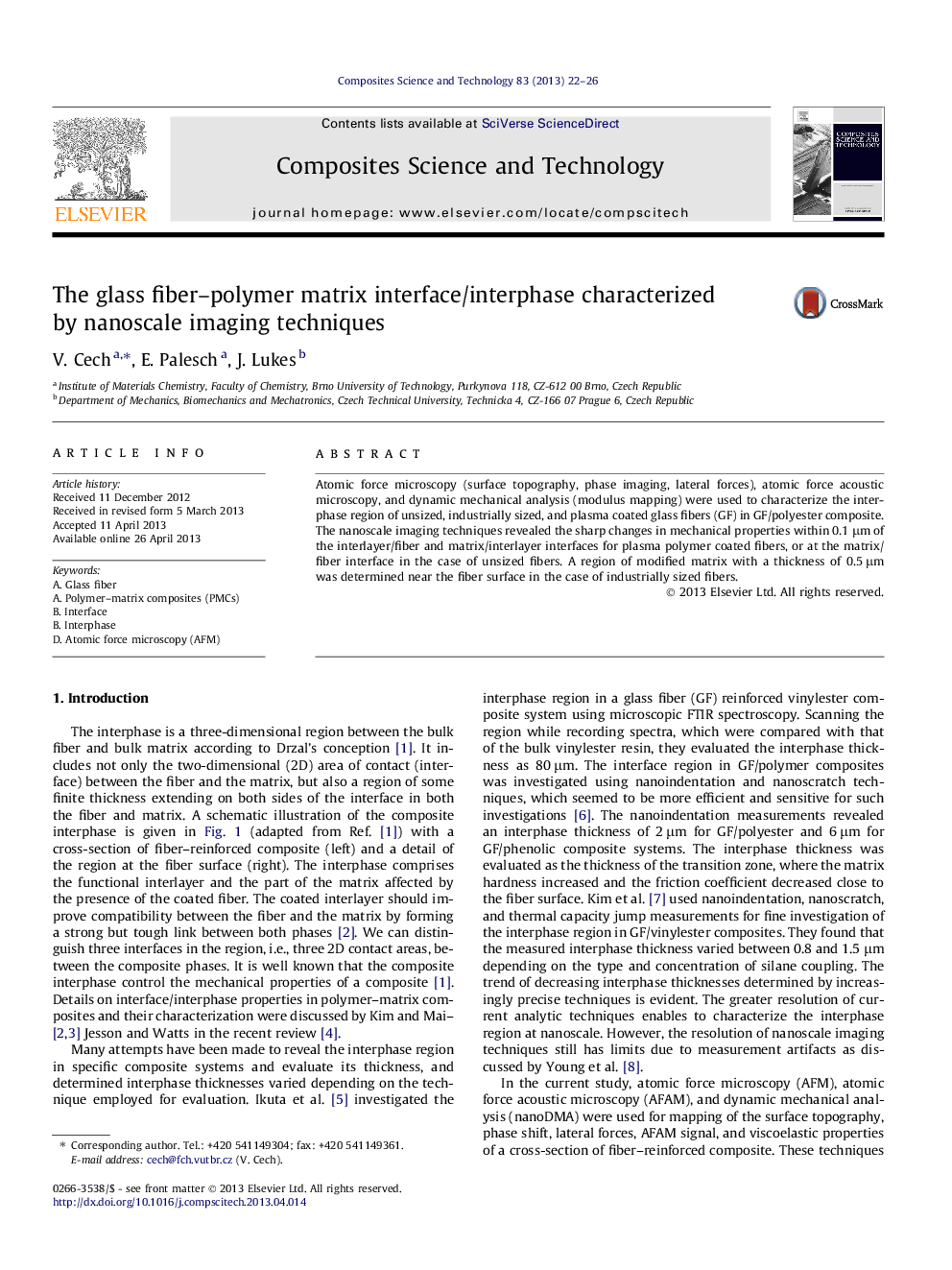 The glass fiber-polymer matrix interface/interphase characterized by nanoscale imaging techniques