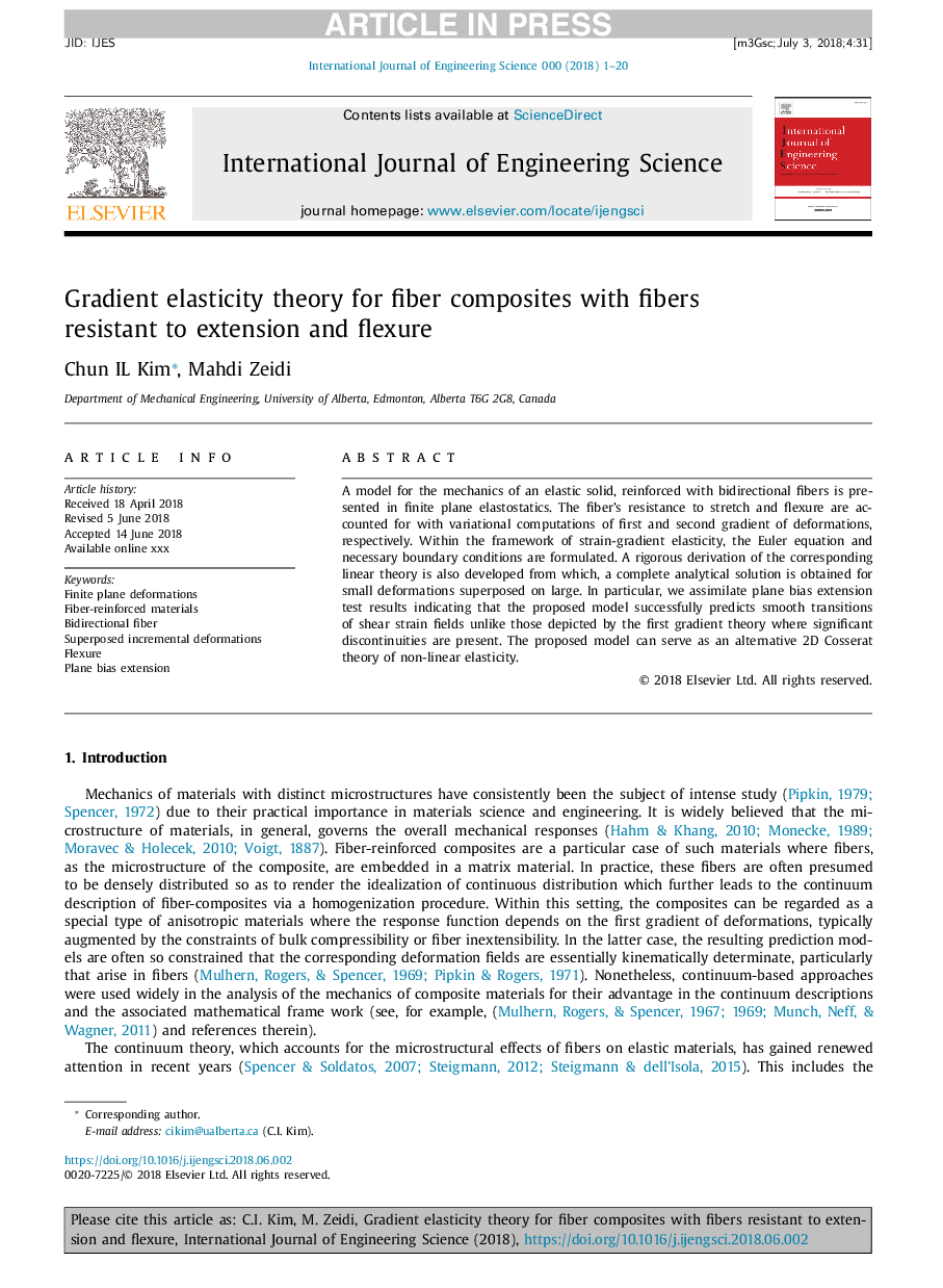 Gradient elasticity theory for fiber composites with fibers resistant to extension and flexure