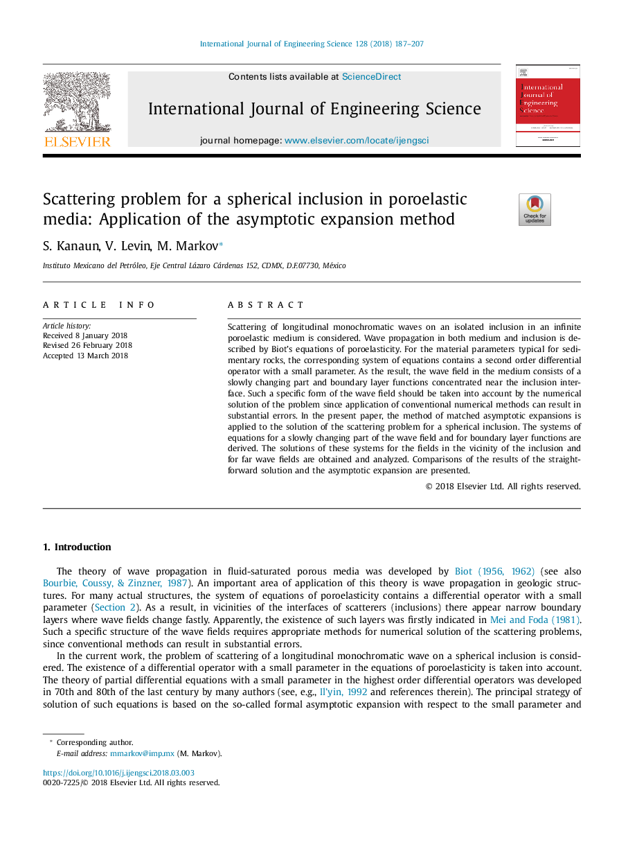 Scattering problem for a spherical inclusion in poroelastic media: Application of the asymptotic expansion method