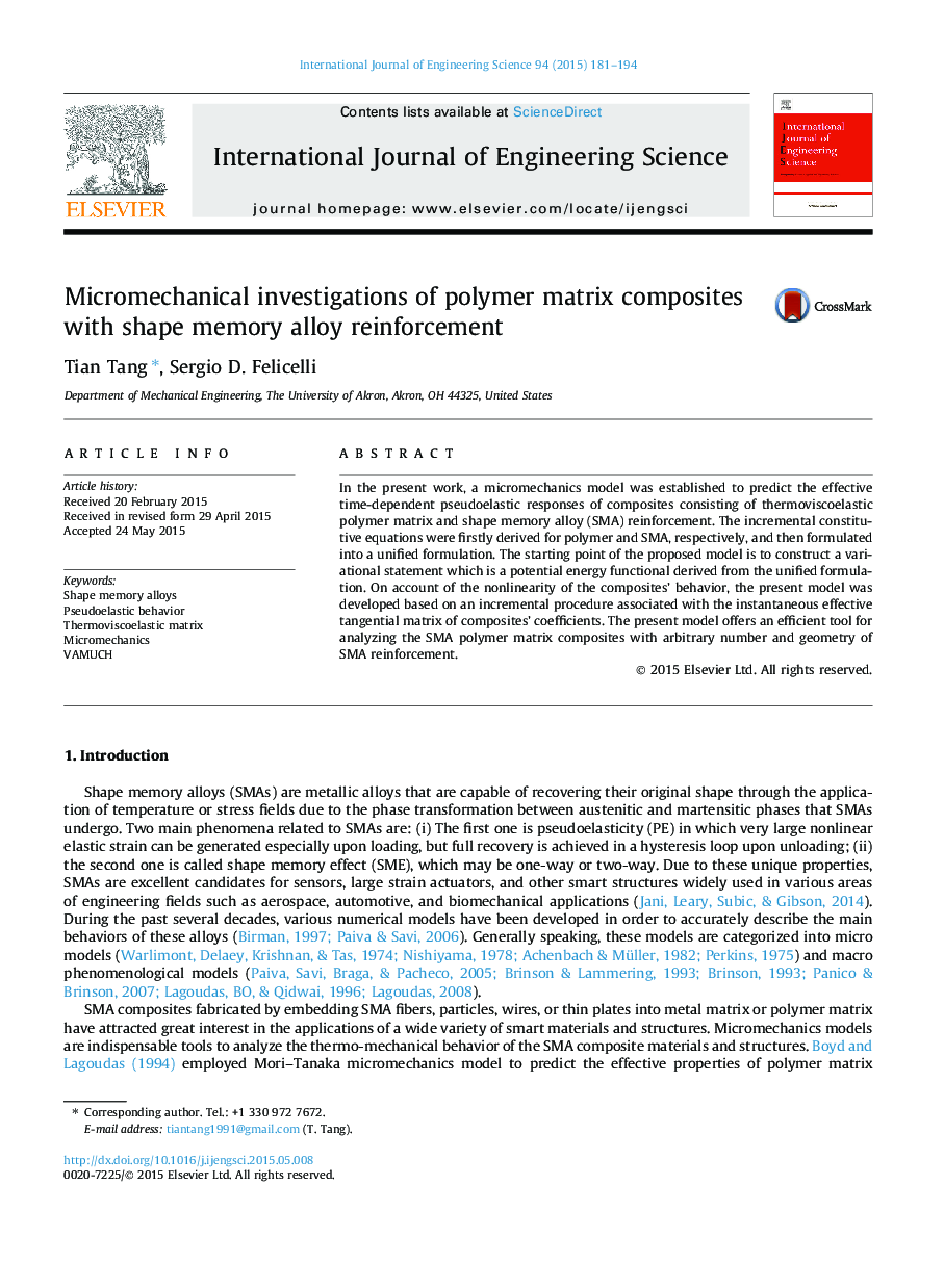 Micromechanical investigations of polymer matrix composites with shape memory alloy reinforcement