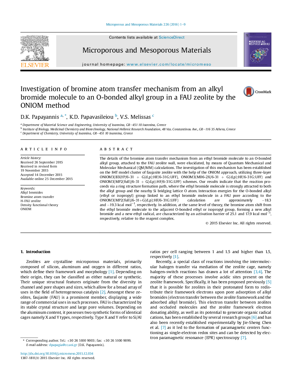 Investigation of bromine atom transfer mechanism from an alkyl bromide molecule to an O-bonded alkyl group in a FAU zeolite by the ONIOM method