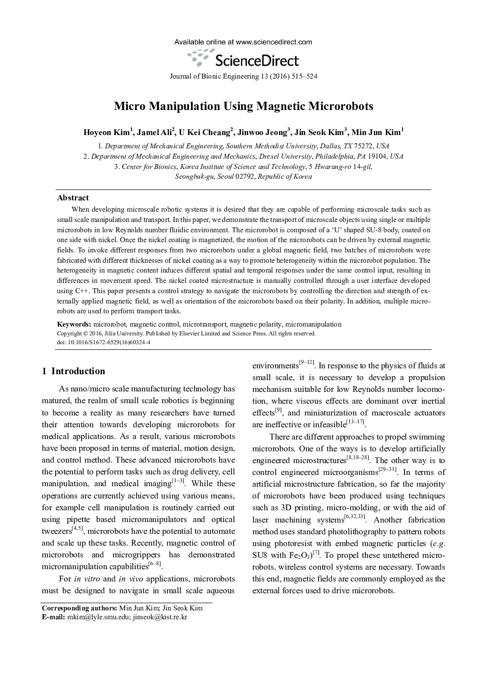 Micro Manipulation Using Magnetic Microrobots