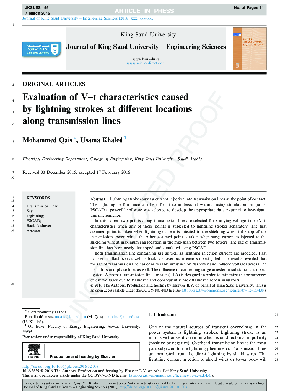 Evaluation of V-t characteristics caused by lightning strokes at different locations along transmission lines