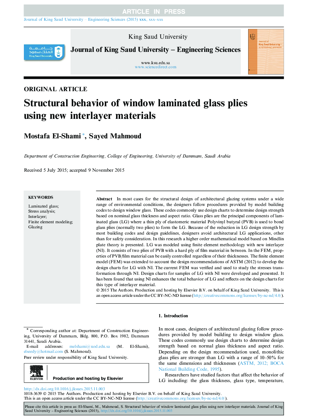 Structural behavior of window laminated glass plies using new interlayer materials