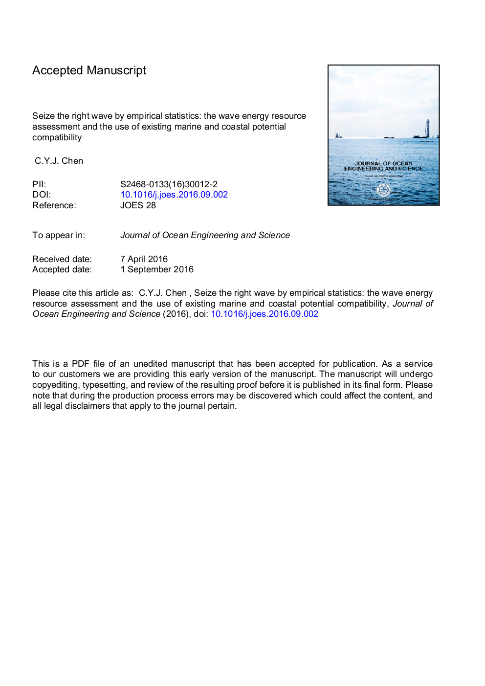 تعیین موج راست با استفاده از آمار تجربی: ارزیابی منابع انرژی موج و بررسی سازگاری پتانسیل دریایی و ساحلی موجود 