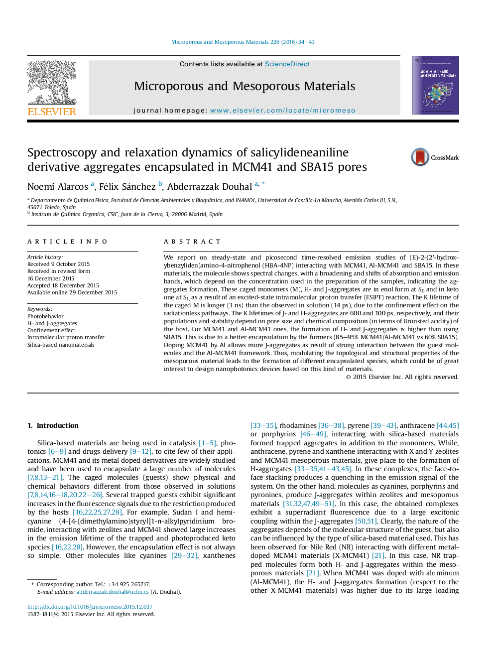 Spectroscopy and relaxation dynamics of salicylideneaniline derivative aggregates encapsulated in MCM41 and SBA15 pores