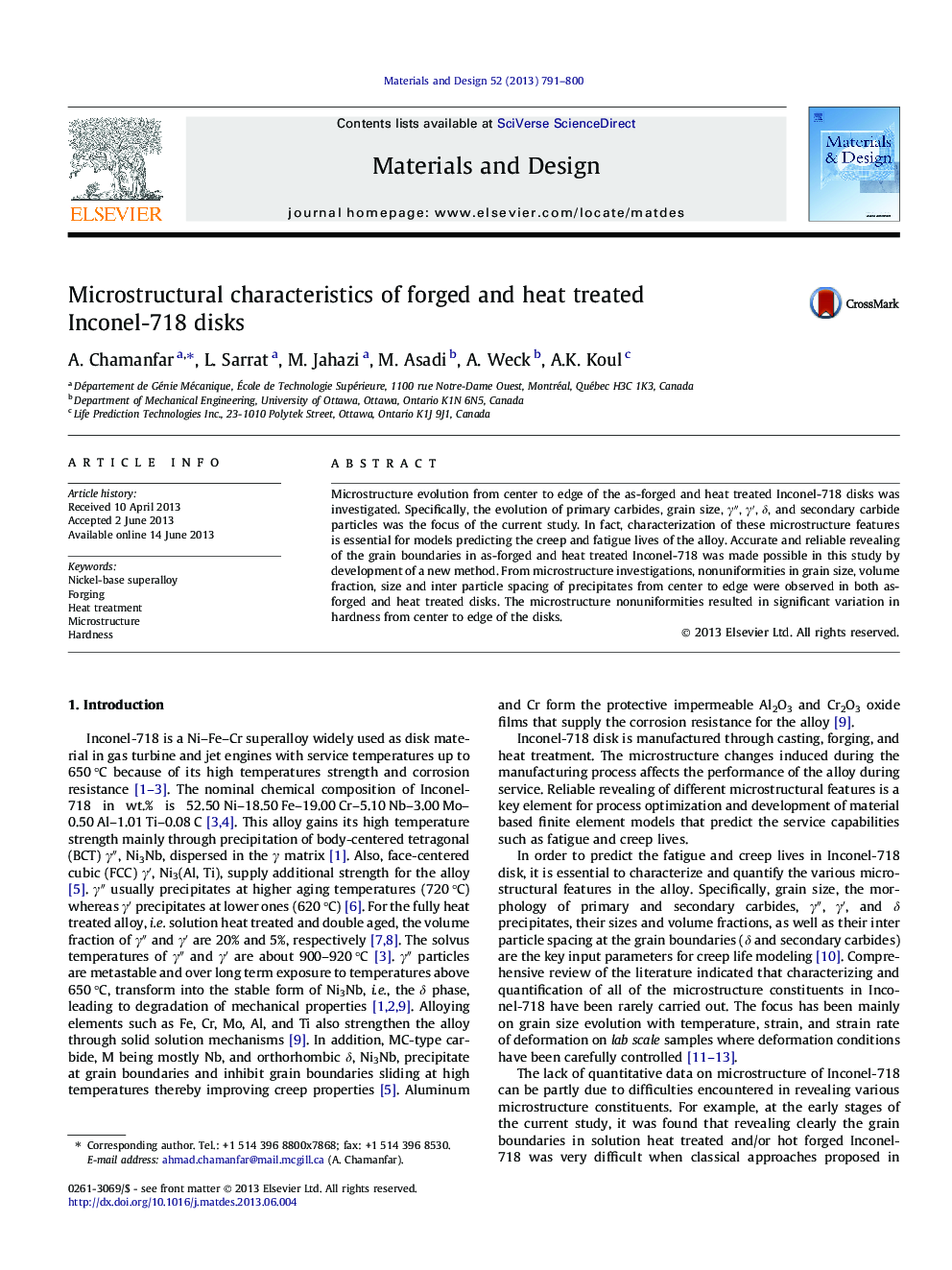 Microstructural characteristics of forged and heat treated Inconel-718 disks