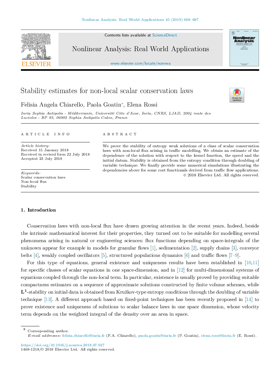 Stability estimates for non-local scalar conservation laws