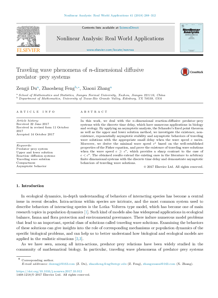 Traveling wave phenomena of n-dimensional diffusive predator-prey systems