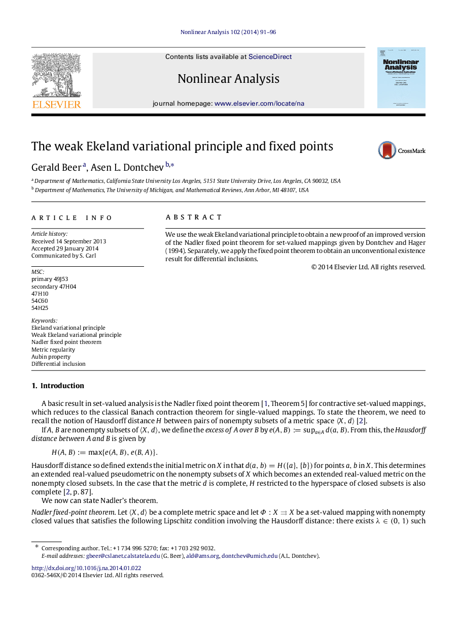 The weak Ekeland variational principle and fixed points