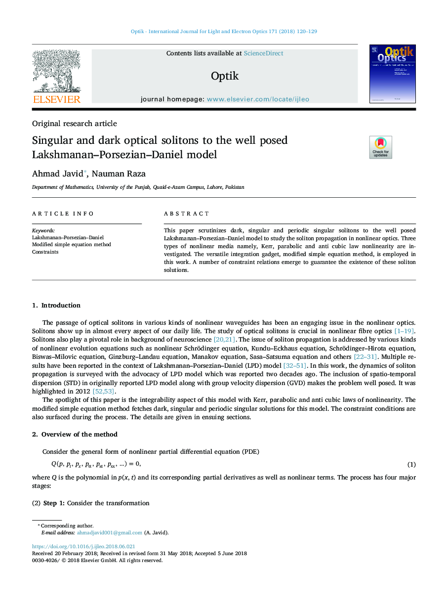 Singular and dark optical solitons to the well posed Lakshmanan-Porsezian-Daniel model