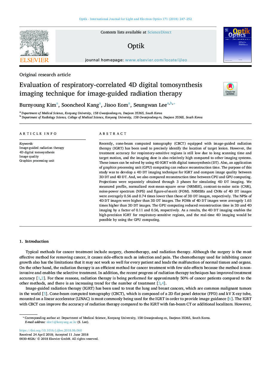 Evaluation of respiratory-correlated 4D digital tomosynthesis imaging technique for image-guided radiation therapy