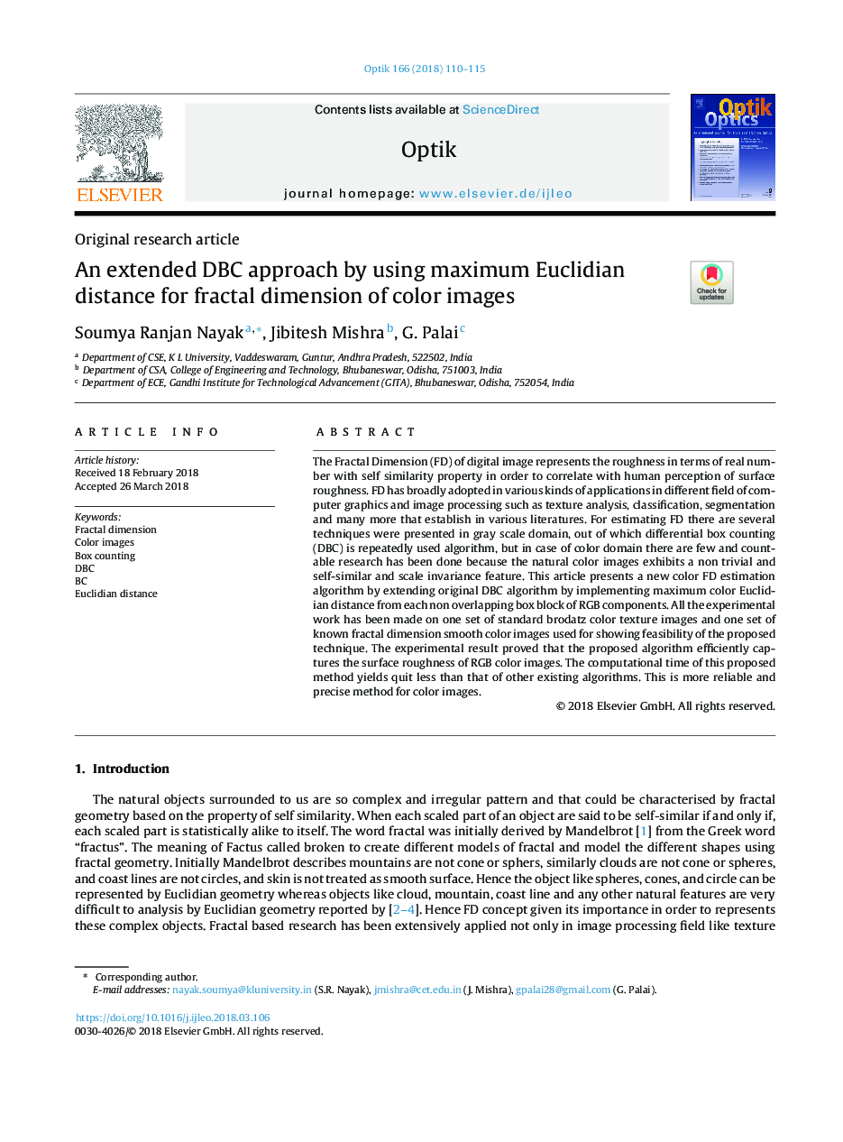 An extended DBC approach by using maximum Euclidian distance for fractal dimension of color images