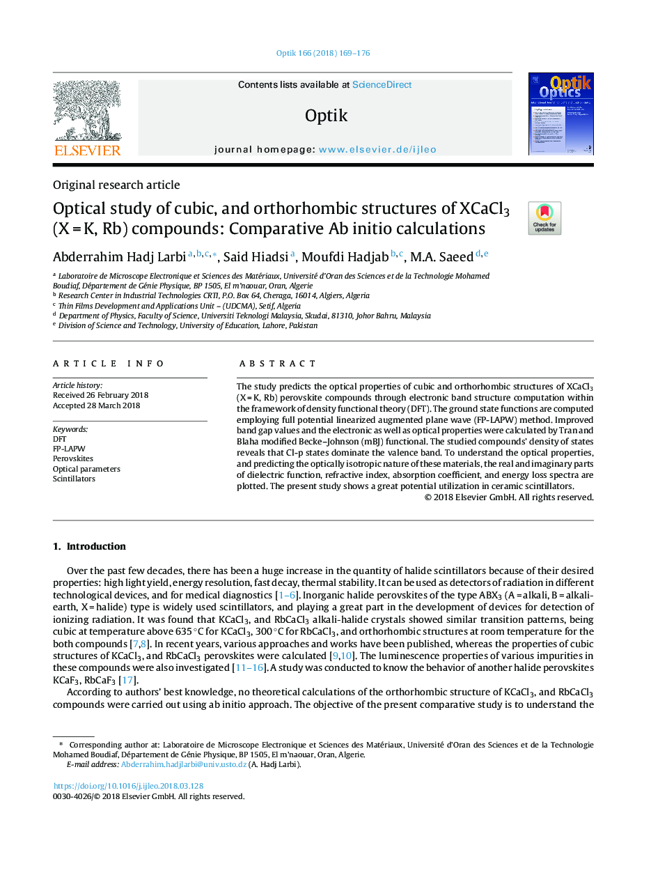 Optical study of cubic, and orthorhombic structures of XCaCl3 (Xâ¯=â¯K, Rb) compounds: Comparative Ab initio calculations