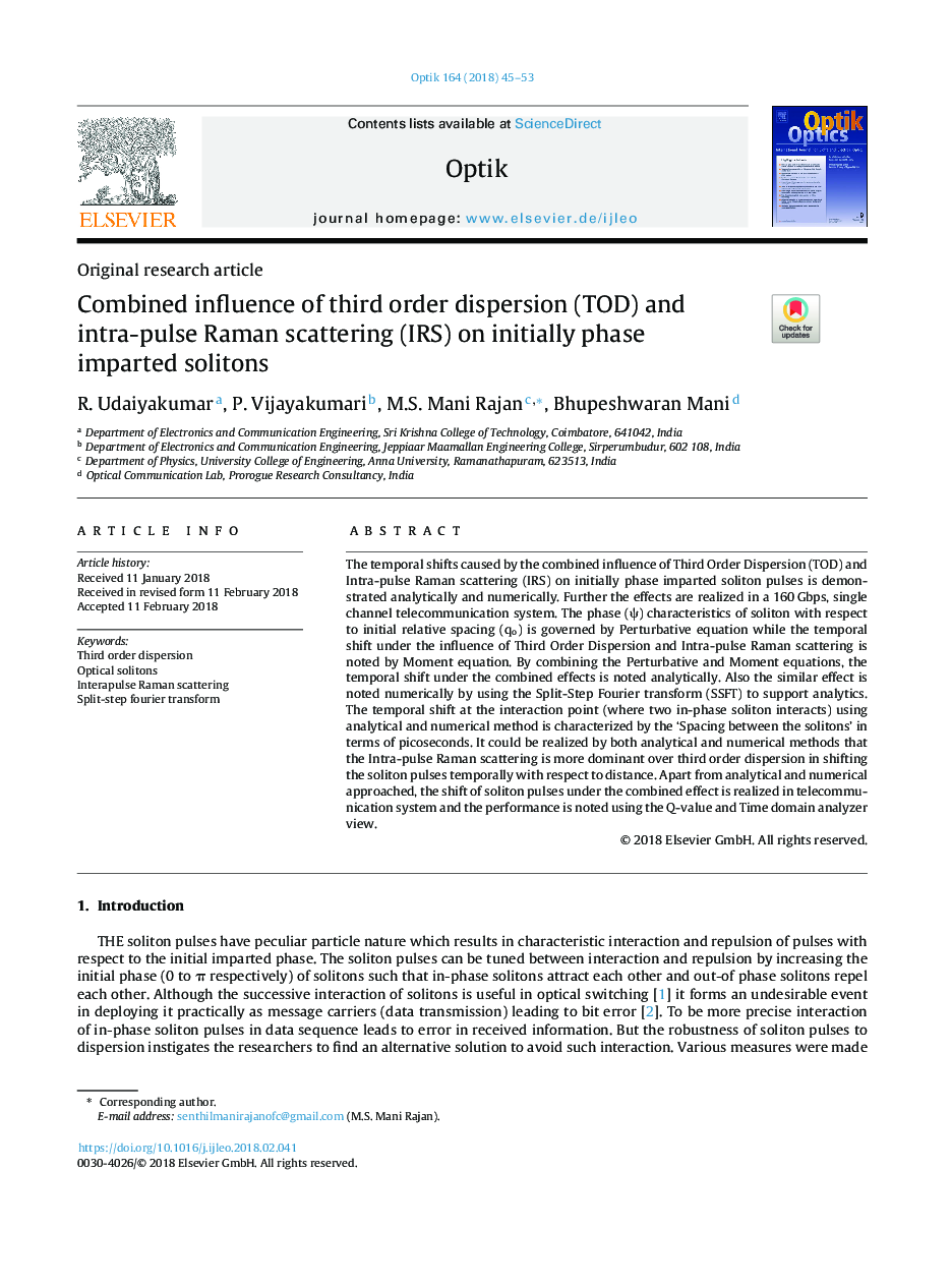 Combined influence of third order dispersion (TOD) and intra-pulse Raman scattering (IRS) on initially phase imparted solitons