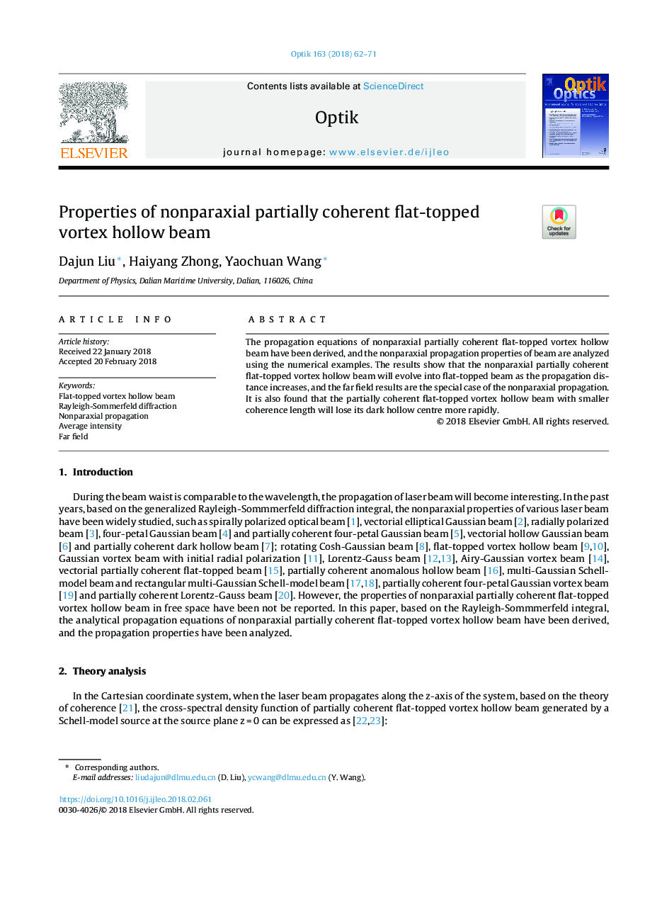 Properties of nonparaxial partially coherent flat-topped vortex hollow beam