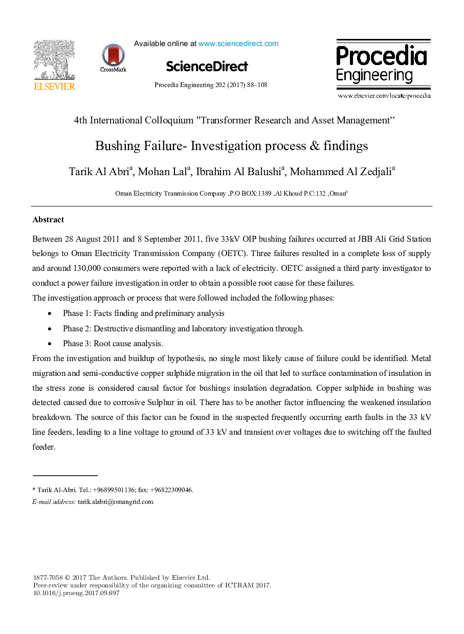 Bushing Failure- Investigation process & findings