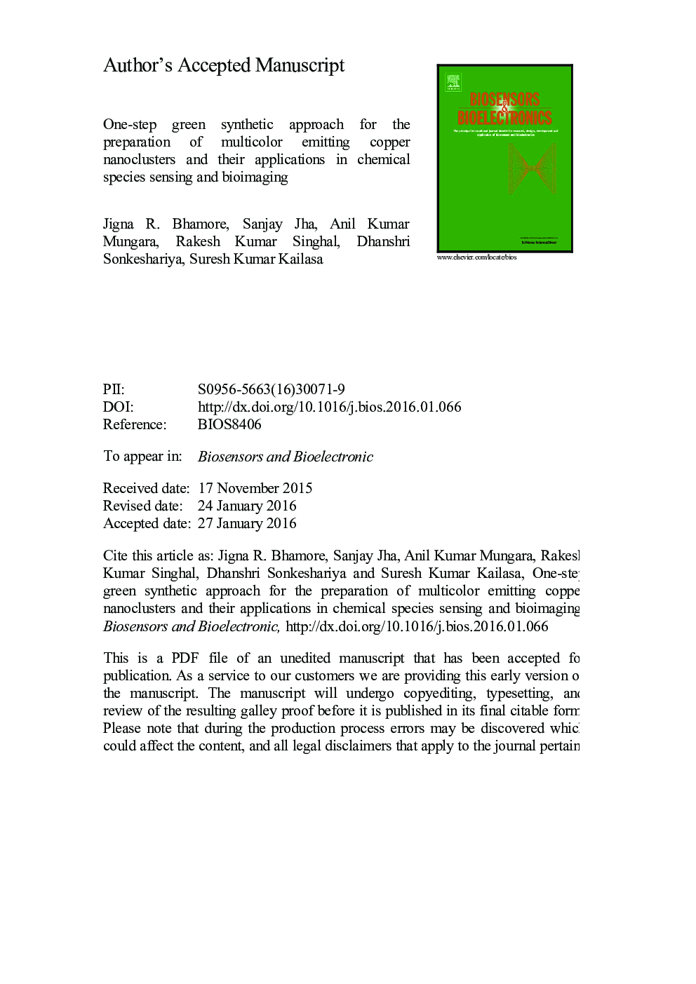 One-step green synthetic approach for the preparation of multicolor emitting copper nanoclusters and their applications in chemical species sensing and bioimaging