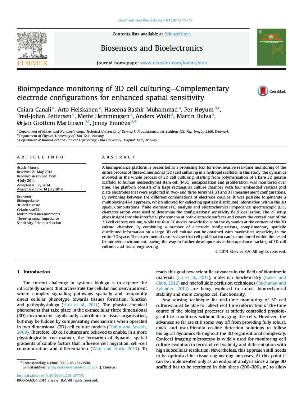 Bioimpedance monitoring of 3D cell culturing-Complementary electrode configurations for enhanced spatial sensitivity