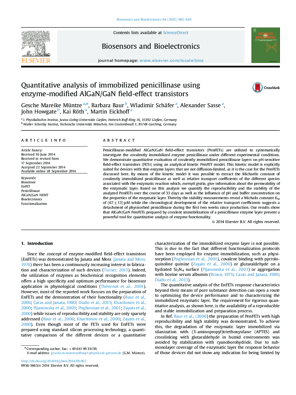 Quantitative analysis of immobilized penicillinase using enzyme-modified AlGaN/GaN field-effect transistors