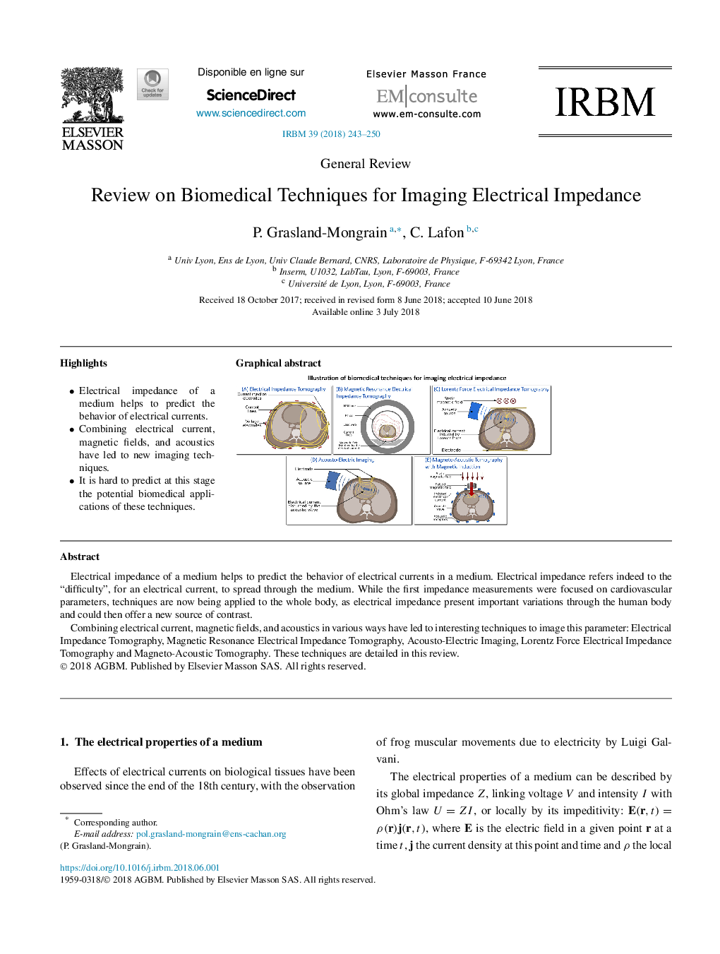 Review on Biomedical Techniques for Imaging Electrical Impedance